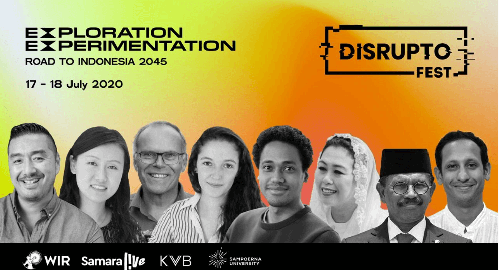 Poster Disrupto Fest dengan line up narasumber